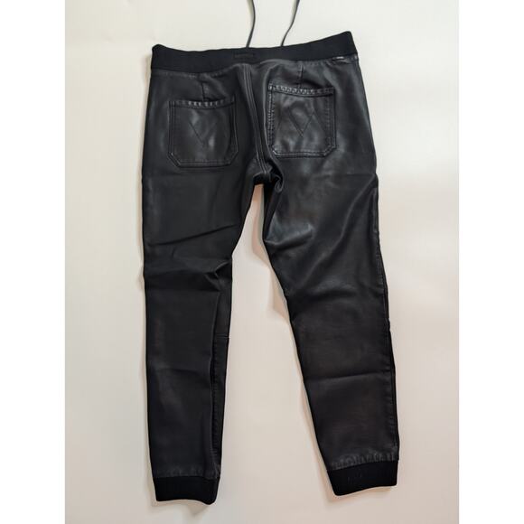 Mother Denim The Champ In It To Win It Faux Leather Jogger Pants Black Sz 28 - Picture 11 of 16